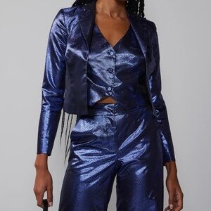 New York & Company Metallic Blue Women's set